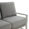 thumbnail image 4 of LeisureMod Accent Arm Chair Upholstered in Velvet with Brushed Silver Stainless Steel Frame and Removable Cushions Jefferson Collection in Light Grey, 4 of 7