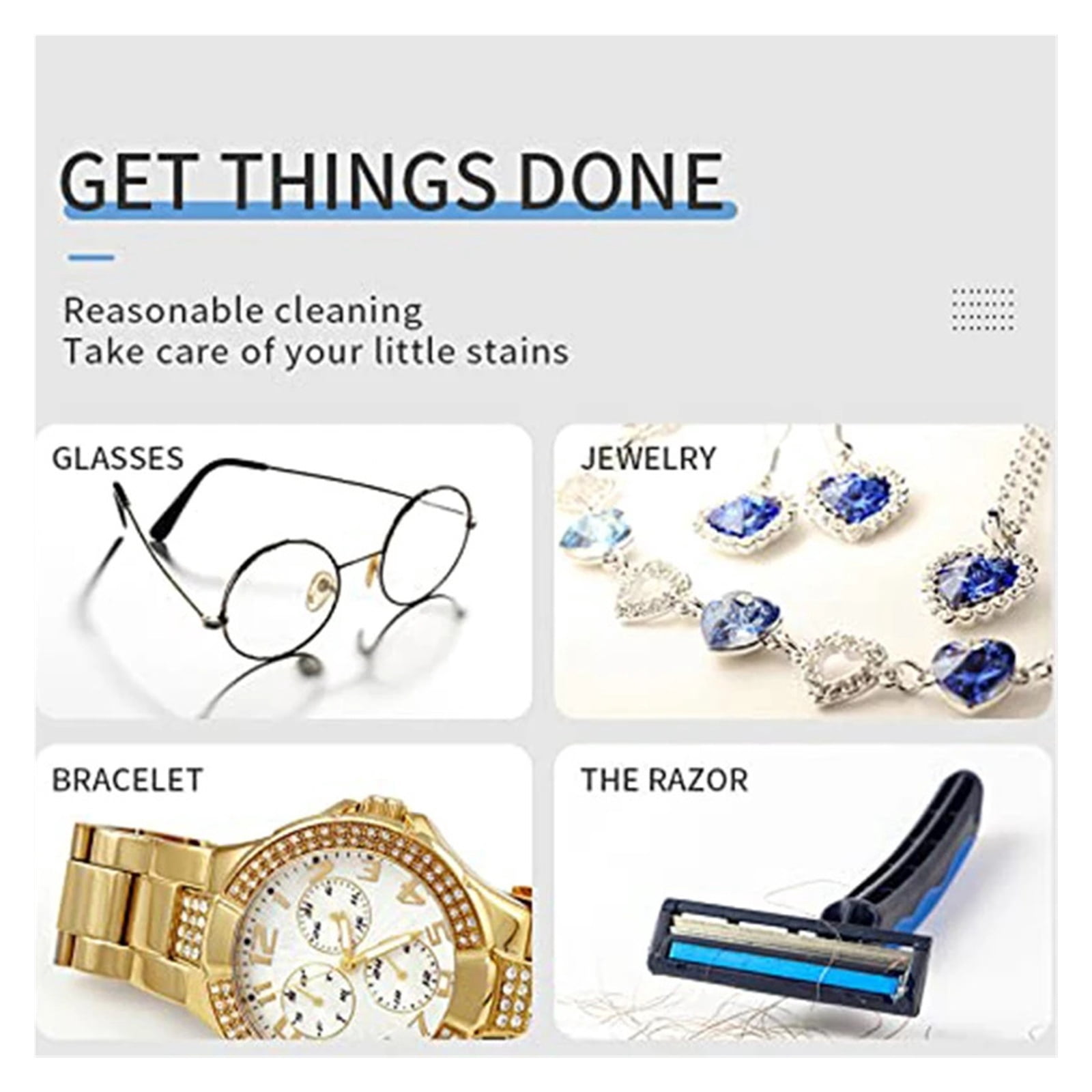 Portable Ultra Cleaner 45000Hz High Frequency Vibration Jewelry Glasses Ring Watch Cleaner ,Convenient to Use
