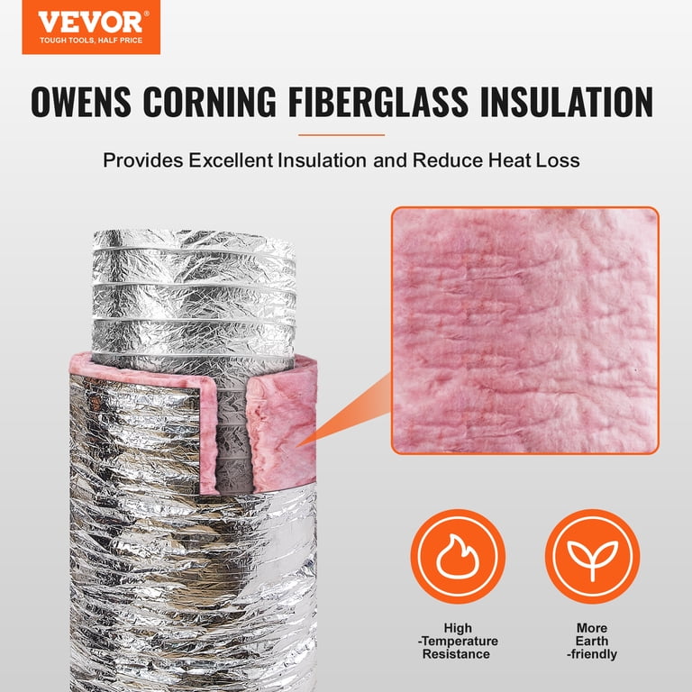 YSSOA 4" X 25FT Insulated Flexible Dryer Vent Hose - Heavy Duty 4 Layer Duct With Clamps, Black