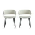 thumbnail image 1 of Luce Oatmeal Textured Leatherette Dining Chair with Metal Legs - Set of 2, 1 of 9