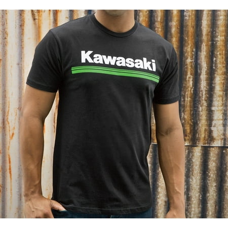 Kawasaki Green - Kawasaki 3 Green Lines Short Sleeve T-Shirt Black Medium