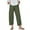 Army Green, variant on YUGYXL Drawstring Linen Pants for Women Fashion Cozy Cropped Pants Irregular Hem Loose Beach Pants with Pockets Yellow M