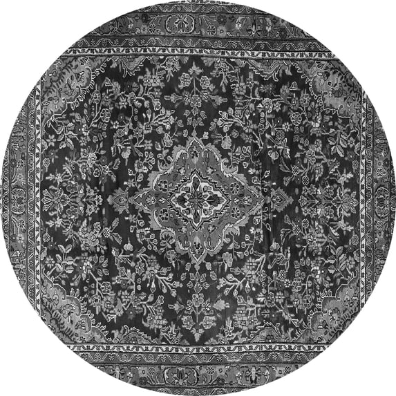Ahgly Company Indoor Round Persian Gray Traditional Area Rugs, 7' Round