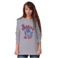 thumbnail image 5 of Statue of Liberty America is Lit Joke Long Sleeve TShirt Men Women Brisco Brands S, 5 of 6