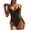 Black, variant on Womens Swimsuits Tummy Control Plus Size Swimsuit Coverup Multi Color Sexy Solid Color High Waist Conjoined Body Swimsuit Bikini Black M