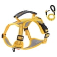 thumbnail image 5 of Dog Harness and Leash Set No Pull Dog Vest Harness Adjustable Soft Suede Reflective Breathable Pet Harness with 59in Leash XL for Medium Dogs Walking Training Outdoor Yellow, 5 of 9