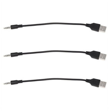 3X 3.5mm Plug AUX Audio to USB 2.0 Male Charger Cable Adapter Cord for Car MP3