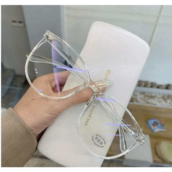 Transparent Computer Glasses Frame Women Men Anti Blue Light Round Eyewear Blocking Glasses Reading