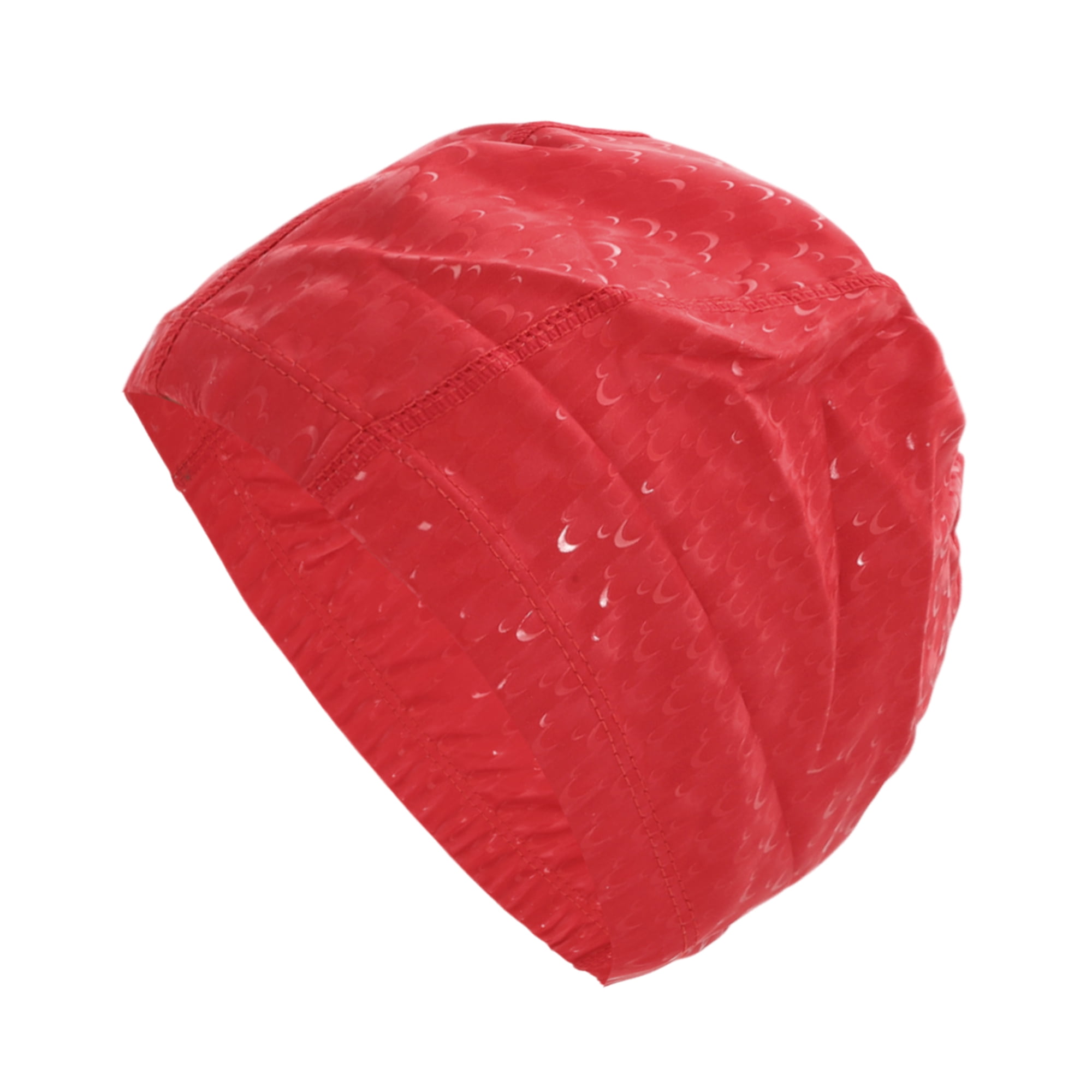 Unique Bargains Pleated Style Swimming Cap 1 Pc Red