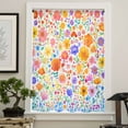 thumbnail image 4 of Spring Floral Semi Sheer Curtains Drapes for Living Room, Bedroom, French Doors Window 54 Inches Long, Watercolor Colorful Botanical Summer Rod Pocket Chiffon Curtain Drapery Voile Draperies Panel, 4 of 6