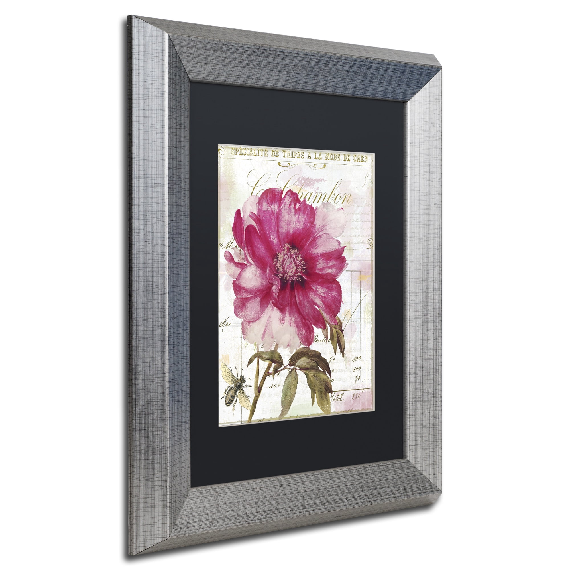 Trademark Fine Art "Lepink With Bee" Canvas Art by Color Bakery, Black Matte, Silver Frame