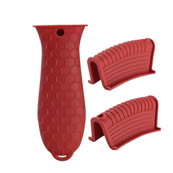 ACDANC 3Pcs Pot Holders Anti-Scalding and Anti-Slip Cast Iron Handle Cover Strong Heat Insulation Cast Iron Skillet Handle Covers