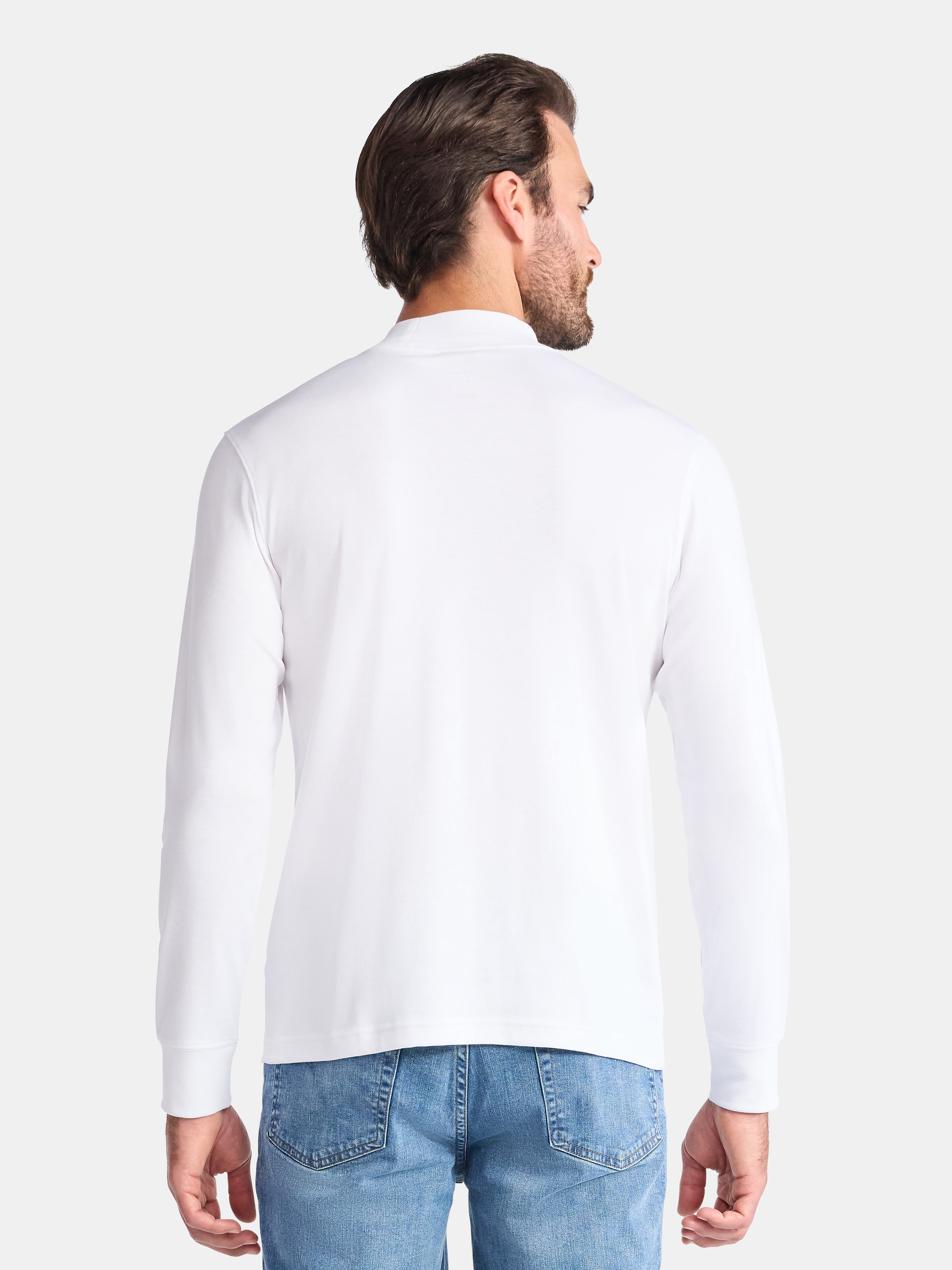 George Men's Mock Neck Pullover with Long Sleeves, Sizes S-3XL