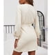thumbnail image 4 of Vestido De Manga Larga, Patrón De Gofres, Vestido Con Cinturón Para Mujer, Transpirable Para Vacaciones Para Oficina Para Mujer ANGGREK Otros, 4 of 6