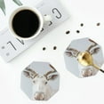 thumbnail image 4 of Sigee White Reindeer Portrait for Water-Resistant, Heat-Resistant, Non-Slip Leather Coasters Set, Ideal for Coffee Table, Office, Bar, Home Decor-Octagon, 4 of 6