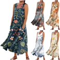 thumbnail image 3 of Ruyang Women's Floral Print Plus Size Dress Sleeveless Round Neck Loose Stretch Comfortable Plus Size Summer Dress Woman Dresses for Work, 3 of 3
