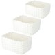 thumbnail image 2 of Cestas de almacenamiento tejidas con cuerda de papel, cesta de mimbre blanca, cesta organizadora para el hogar, contenedor rectangular decorativo, cestas de mimbre apilables, blanco, 3 piezas, 2 of 6