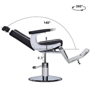 BarberPub Vintage Barber Chair Recline Salon Beauty Spa Shampoo Black 3825