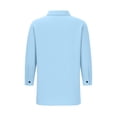 thumbnail image 5 of Stamzod Shirts for Women 3/4 Sleeve Button Up Shirt with Pocket Dressy Casual Ladies Tops and Blouses Light Blue XXL, 5 of 8