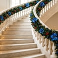 thumbnail image 4 of Qwtwty 9 ft Pre‑Lit Christmas Garland with Lights, Fake Vines Real Touch Winter Xmas Garland for Stairs, Railing, Fireplace, Door Decorations, 4 of 6