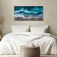 thumbnail image 5 of Abstract Ocean Wave Canvas Wall Art Print, Teal Blue Sea Foam Beach Landscape Painting Picture, 40x20 Inch Modern Coastal Decor Artwork for Living Room Bedroom Home Office, 5 of 9