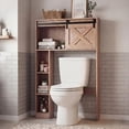 thumbnail image 3 of Patiojoy Over The Toilet Storage Cabinet Farmhouse Above Toilet Bathroom Organizer w/Sliding Barn Door & Storage Shelves, 3 of 9