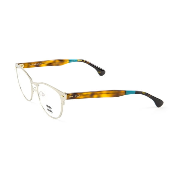 Tom's Clementine Cateye Eyeglass Frames 52mm Silver/Honey Tortoise