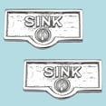 thumbnail image 2 of 2 Switch Plate Tags SINK Name Signs Labels Chrome Brass Traditional Engraved Wall Light Switch Cover Labels | Renovators Supply, 2 of 2