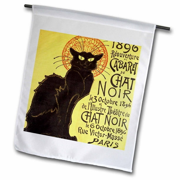 3drose Vintage French Chat Noir Black Cat Art Garden Flag 12 By 18 Inch Walmart Com