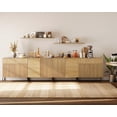 thumbnail image 2 of 126" Modern Reeded 8-Door Sideboard with Drawers, 4-In-1 Wooden Credenza Storage Cabinet for Kitchen, Dining Room, 2 of 6