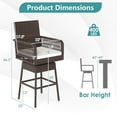 thumbnail image 2 of Costway 1 PCS 29" Patio 360° Swivel Bar Stool with Cross-Woven Armrests Footrest & Seat Cushion, 2 of 9