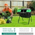 thumbnail image 4 of Dextrus Large Outdoor Dual Bin Composter Tumbling , 43 Gallon Rotating Compost Bin with 2 Sliding Doors and Aeration System, Garden Compost Tumbler, BPA Free (2x21.5 Gallon,Green ), 4 of 8