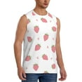 thumbnail image 2 of Haiem Men's Hand Drawn Strawberry Print Tank Tops Summer Sleeveless Cut Off Workout T-Shirts Fitness Vest Athletic Undershirts-3X-Large, 2 of 8