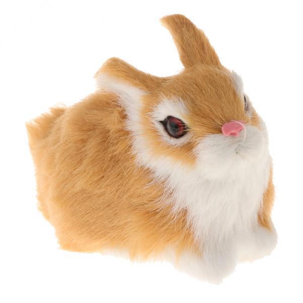 de conejo animal simulado,adorno de escritorio para el hogar,juguete de peluche artificial,pequeño conejo modelo de juguete de peluche,Juguete de estatuilla de animales Sunnimix Conejito de conejo animal simulado