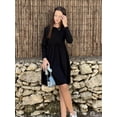 thumbnail image 4 of Oudiya Girls Long Sleeve Bow Tie Dress Causal A line Black Party Dress for Kids 4-13Y, 4 of 10