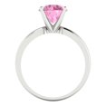 thumbnail image 4 of 2 ctw Solitaire Anniversary Ring for Women | Round Cut Simulated Pink Diamond | Hyperallergenic Solid 14K White Gold, 4 of 5