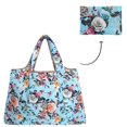 thumbnail image 7 of Wrapables Eco-Friendly Large Nylon Reusable Shopping Bag, Roses on Blue, 7 of 7