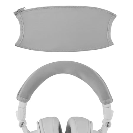 Geekria Flex Fabric Headband Cover Compatible with ATH M50x/M50xBT/M50xPB/M50xWH/M50xBB ATH-M50xBT2 Headphones Repair Part Sweat Cover Easy Installation (Grey)