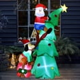 thumbnail image 6 of Coolmade Inflatable Christmas Decoration Santa Being Chased Up the Tree With LED Lights 7 Foot, 6 of 10