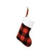 thumbnail image 2 of Decoración de calcetines de Navidad | Medias de terciopelo a cuadros rojo negro 24x44cm, 14x19cm | Adorno colgante con cuerda, copo de nieve y detalle de estrella | Bolsa de dulces de regalo de la, 2 of 6