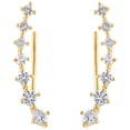 thumbnail image 1 of KISPER 18K Gold Plated Cubic Zirconia Ear Crawler Climber Earrings, 1 of 6