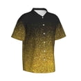 thumbnail image 2 of Bixox Men's Hawaiian Shirts Men's Gold Glitter Gradient Print Short-Sleeve Shirt-X-Large, 2 of 8