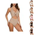 thumbnail image 1 of Maillots de Bain une Pièce pour Femmes 2026 Mode Licou à Nouer devant Monokini à Découpes, 1 of 9
