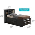 thumbnail image 2 of Glory Furniture Marilla G1500G-TSB3 Twin Storage Bed , Black, 2 of 2