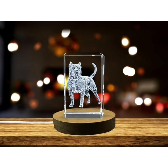 American Bully | Unique Bully Dog 3D Engraved Crystal Gift