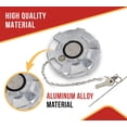 thumbnail image 3 of 2 Pack 4" Fuel Tank Cap Fits and Rubber Gasket Seal, 13" Safety Chain w/ 8" Bail & Two Keys for Mack/International 9200, 9400, 9600, 9900 Models Replaces OEM 600180, 600181-6, 3 of 13