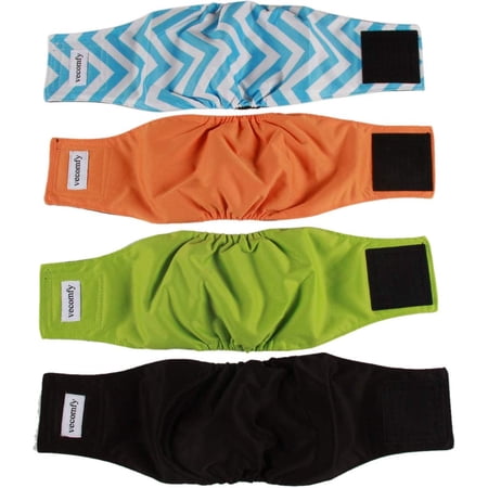 Washable Belly Bands for Male Dogs 4 Pack,Premium Reusable Small Dog
