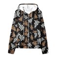 thumbnail image 4 of Puntoco Chaqueta tipo suéter con capucha de manga larga con cremallera y estampado informal para mujer Puntoco Puntoco-2532, 4 of 5