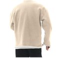 thumbnail image 3 of Cotton Blend Sweatshirts for Men No Hood Long Sleeve Crewneck Shirts Mens Casual Solid Pullover Basic Loungewear Athletic Workout Sweatshirt Tops, 3 of 4