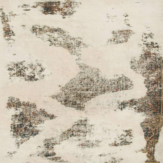 Ahgly Company Indoor Square Abstract Wheat Beige Abstract Area Rugs, 7' Square